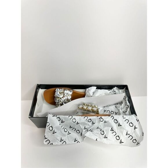 AQUA Sandals Womens Size 6 Embellished Open Toe Summer Slides NEW - Picture 10 of 12